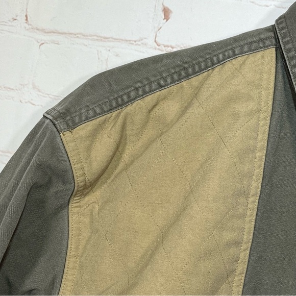 Vintage Cabela's Hunting Shirt Mens Large OD Green Canvas Elbow Patches - Picture 9 of 14